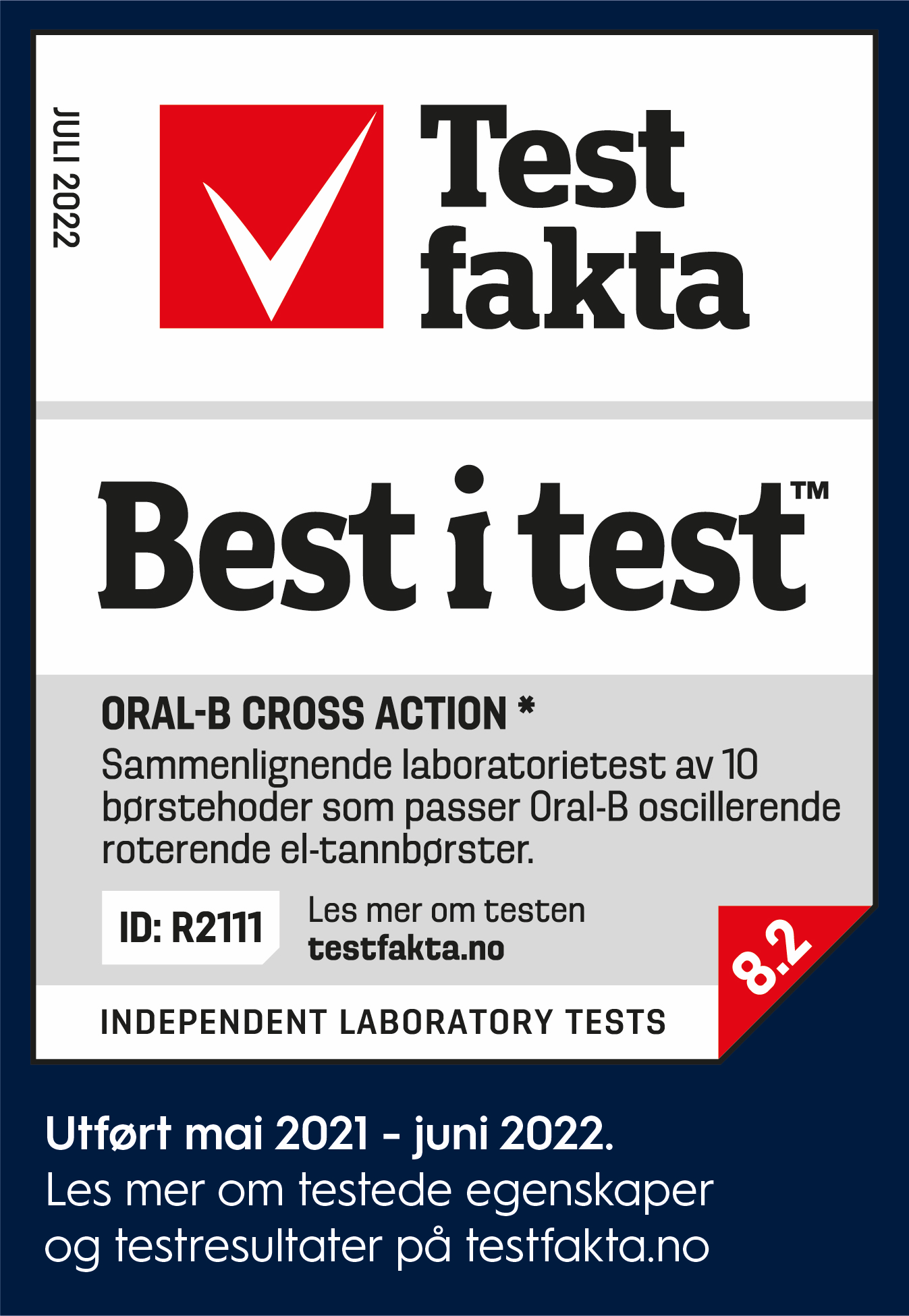 *Kåret til best i test hos testfakta. Les mer om testen under: